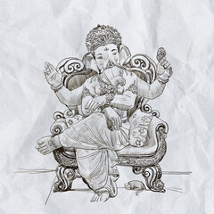 Ganesha Chaturthi creative festival illustration