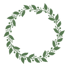 minimal leaf wreath border wedding
