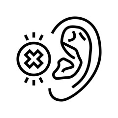 hearing loss audiologist doctor line icon vector. hearing loss audiologist doctor sign. isolated contour symbol black illustration