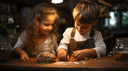 children making cake