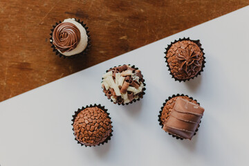 cocoa brigadeiros at the table flat layer