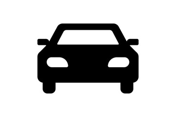 Car from front icon, illustration. High quality black vector icon.