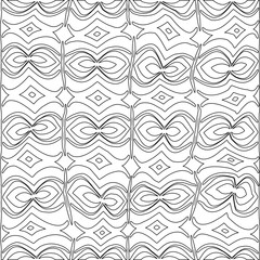 White background with black pattern. Texture with figures from lines.Line shape design.Abstract background for web page, textures, card, poster, fabric, textile. Monochrome graphic repeating design. 