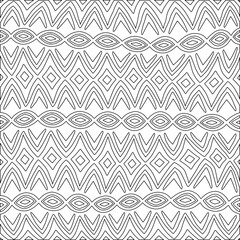 White background with black pattern. Texture with figures from lines.Line shape design.Abstract background for web page, textures, card, poster, fabric, textile. Monochrome graphic repeating design. 