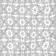 White background with black pattern. Texture with figures from lines.Line shape design.Abstract background for web page, textures, card, poster, fabric, textile. Monochrome graphic repeating design. 