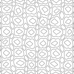 White background with black pattern. Texture with figures from lines.Line shape design.Abstract background for web page, textures, card, poster, fabric, textile. Monochrome graphic repeating design. 