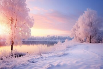 Obraz na płótnie Canvas Beautiful Winter landscape - stock concepts