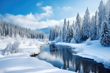 Fototapeta premium Beautiful Winter landscape - stock concepts
