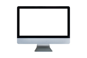 Computer display with blank screen isolated on white background.