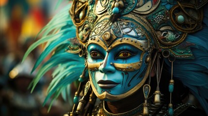 Fototapeta premium Elaborate parades intertwine ancient beliefs and contemporary creativity, embracing life's cyclic nature, fostering connection with ancestry