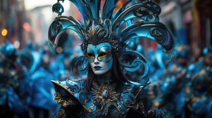 Naklejka premium Elaborate parades intertwine ancient beliefs and contemporary creativity, embracing life's cyclic nature, fostering connection with ancestry