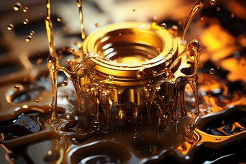 Gasoline oil, energy movement, gold liquid, oil refining industry, gold for profit, motor and car fluid mixture of flammable hydrocarbons combustible mix.