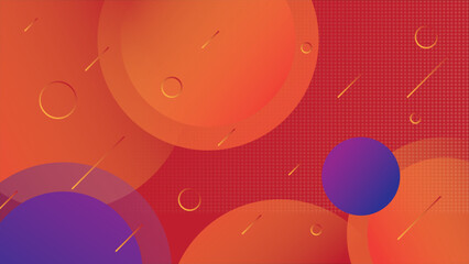Vibrant Orange Purple Circles Gradient Abstract Background