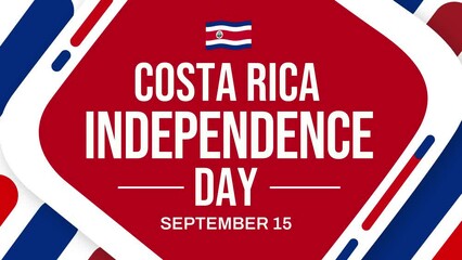 September 15 is observed as Costa Rica Independence Day, 4K Animation background. - Powered by Adobe