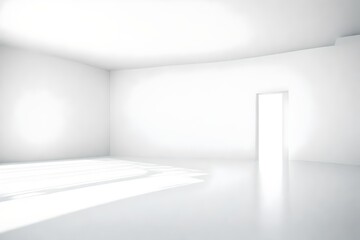 Fototapeta premium Front view abstract empty white room with copy space 