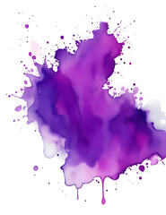 Purple watercolor splash background paint art ai generative image