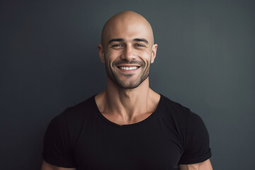 Obraz premium Portrait of strong athletic man fitness model showing muscle, bicep, six pack abs isolated on white background. Generative AI.