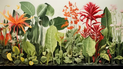 Fototapeten Collage botanical plants, copy space, 16:9  © Christian