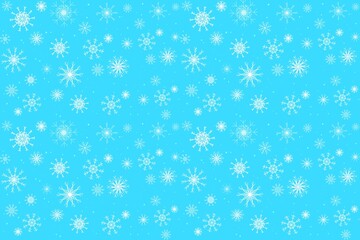 blue christmas background with white snowflakes, pattern, new year print, 2024