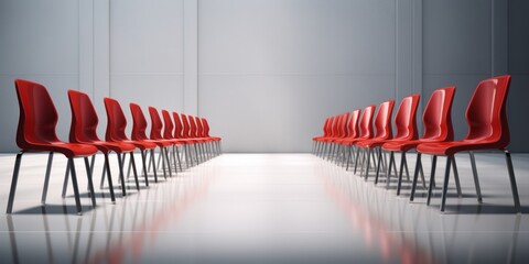 Row of chairs with one odd one out Job_opportunity. generative ai