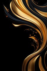black and gold silk background - generative ai