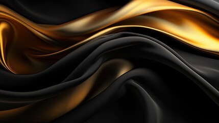 Fototapeta premium Gold & Black Silk Wallpaper - generative ai