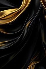 Gold & Black Silk Wallpaper - generative ai