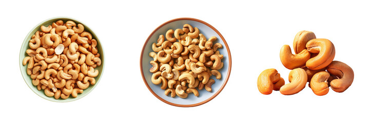Fototapeta premium Cashews roasted transparent background