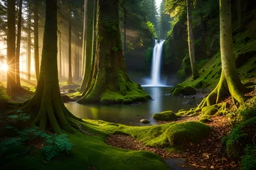 Fototapeten waterfall in the forest © tahira