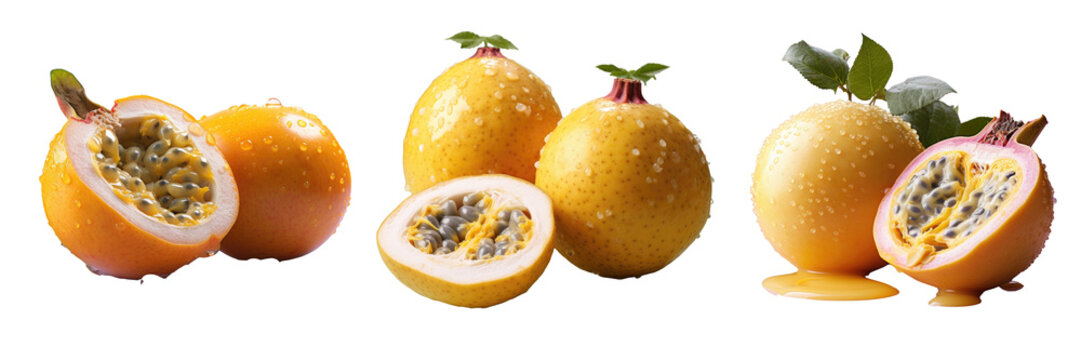Isolated transparent background with sweet granadilla