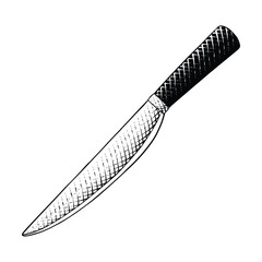Knife Icon or Illustration in Engraving Style