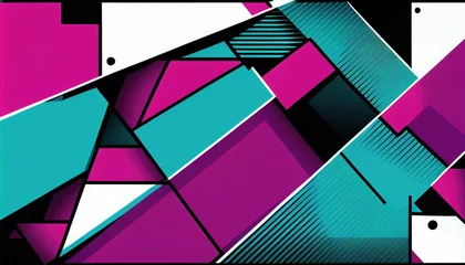 Foto op Plexiglas Vibrant Teal and Purple Pop Art Abstract Wallpaper for a Bold and Modern Look © Taiga NYC