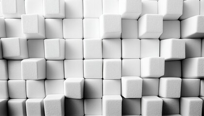 Sugar Cube Blocks with Alternating Heights in a White Pattern