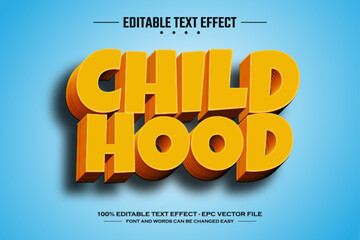Chilhood 3D editable text effect template