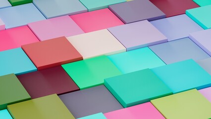 abstract colored rectangle shapes. 3d illustration background