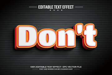 Don't 3D editable text effect template