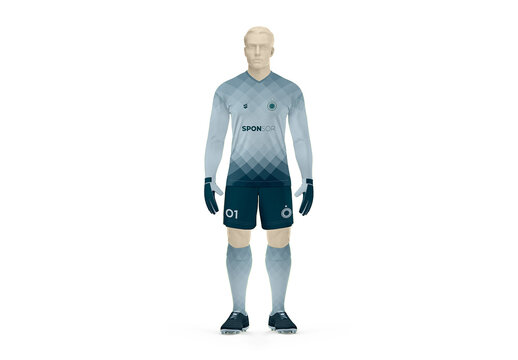 Men_s Full Soccer Goalkeeper Mockup - Front - V Neck