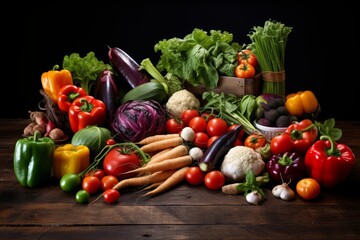 A table full of different fresh vegetables Generative AI