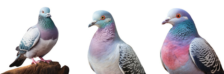 Fototapeta premium closeup of a pigeon transparent background