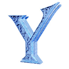 Fluted ice symbol right side view. letter y