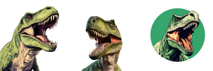 Green eating of the Tyrannosaurus transparent background
