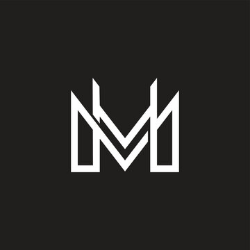 letter mm hm overlap infinity logo vector