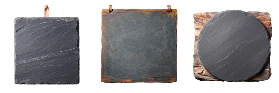 Isolated slate platter transparent background
