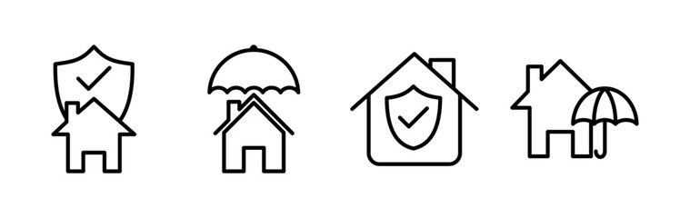 Home insurance icon vector. home shield protect logo