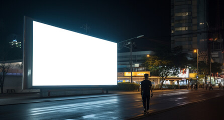 Billboard Template Mockup. Blank Space. Advertisement street City. For designers.