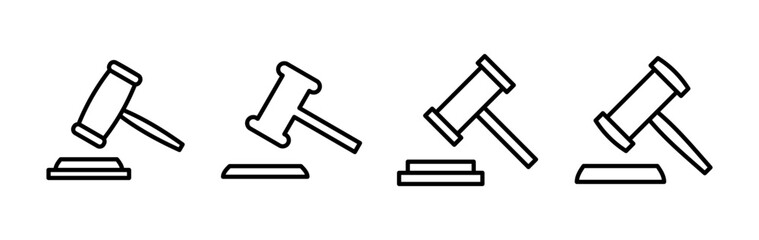 Gavel icon vector. judge gavel icon. auction hammer