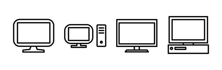 Computer icon vector. computer monitor icon.