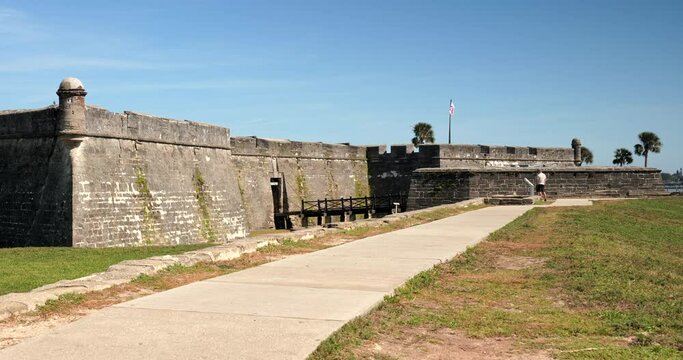 Castillo de San Marcos National Monument historic fort on Matanzas Bay in St. Augustine Florida