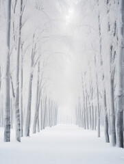 Beautiful winter forest scenery 