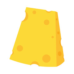 slice of cheese isolated on white background vector illustration dairy product